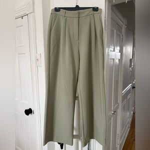 Abercrombie & Fitch Women's Wide-Leg Pants in Light Green